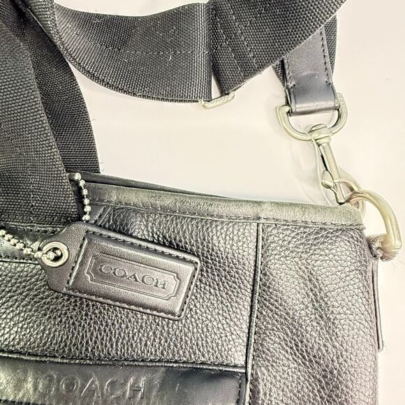 Coach F70926 Bleecker Legacy Black Pebbled Leather Slim Brief Bag w Strap Unisex - Picture 6 of 12